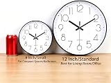 jomparis 12 inch Modern Wall Clock Silent Battery Operated Quartz Black view 5