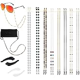 Damanse Eyeglass Chain,8 Pcs Beaded Eye Glasses Strap Holders around Neck For Women
