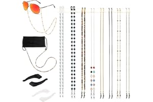 Damanse Eyeglass Chain,8 Pcs Beaded Eye Glasses Strap Holders around Neck For Women