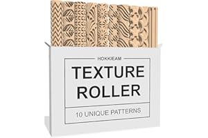 Hokkieam Clay Texture Rollers | 10-Pack Polymer Clay Texture Roller Set for Pottery & Crafting