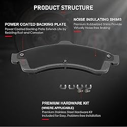 cciyu D882 Front Semi-Metallic Disc Brake Pads Kit