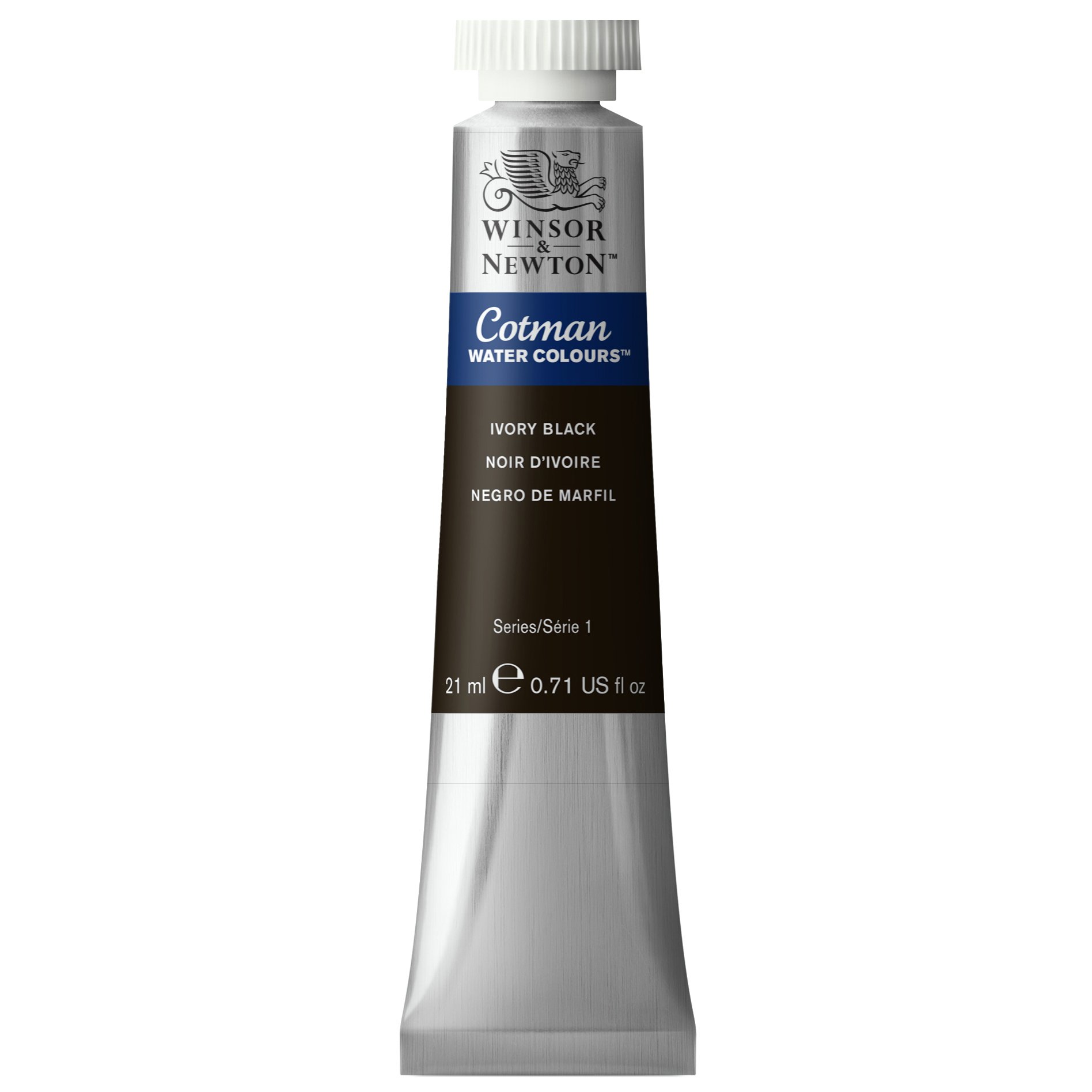 Winsor & Newton 0308331 Water Colour Tube, Ivory Black, 21 ml