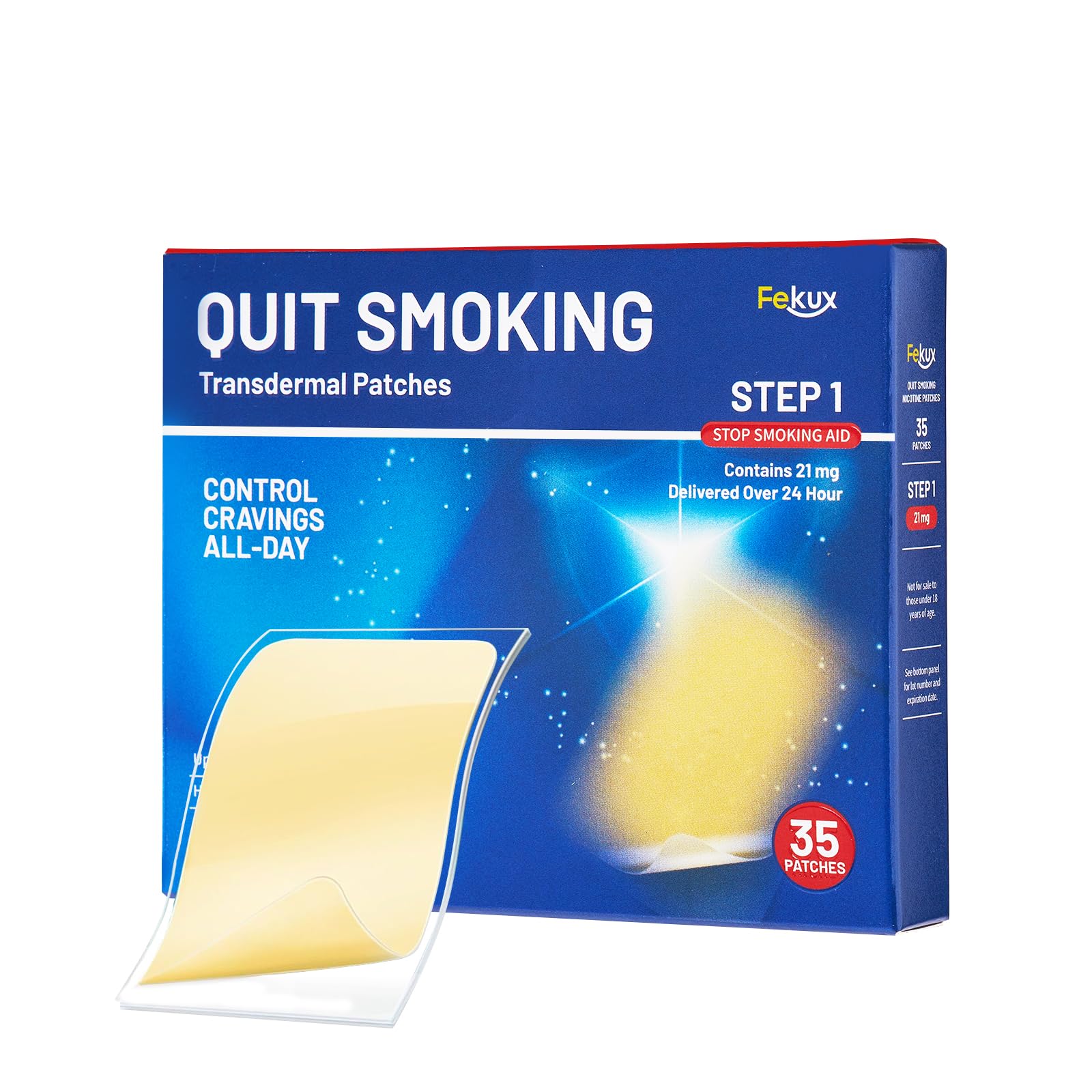 Photo 1 of 21mg Nicotine Patches Step 1-35 Transdermal Patches, 24HR Craving Shield for Heavy Smokers (10+ Cigs/Day) Medical-Grade, Gym-Proof Stop Smoking Patches