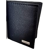 Calvin Klein Men's Compact Genuine Leather Wallet with RFID Protection, Black, Compact, Classic