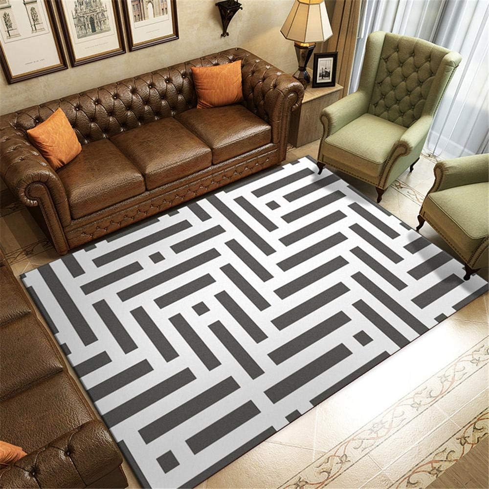RUGMRZ Alfombra Suave antisuciedad de la Sala de Estar,Gris a Rayas