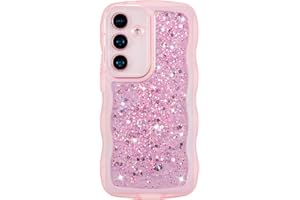 ZTOFERA for Samsung Galaxy S23 FE 5G Case 6.4", Cute Curly Wavy Design with Glitter Sequins,Luxury Aesthetic Bling Sparkly Sh