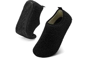 QFH Womens & Mens Cozy House Slippers - Portable Travel Shoes with Flexible Rubber Sole & Soft Velvet Lining