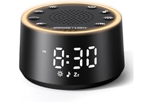 Dreamegg Sound Machine for Sleep - D1 Nova White Noise Sound Machine for Baby Adult with Alarm Clock, Soothing Sounds, Dimmable, White Noise Alarm Clocks for Bedrooms Heavy Sleepers Travel, Black