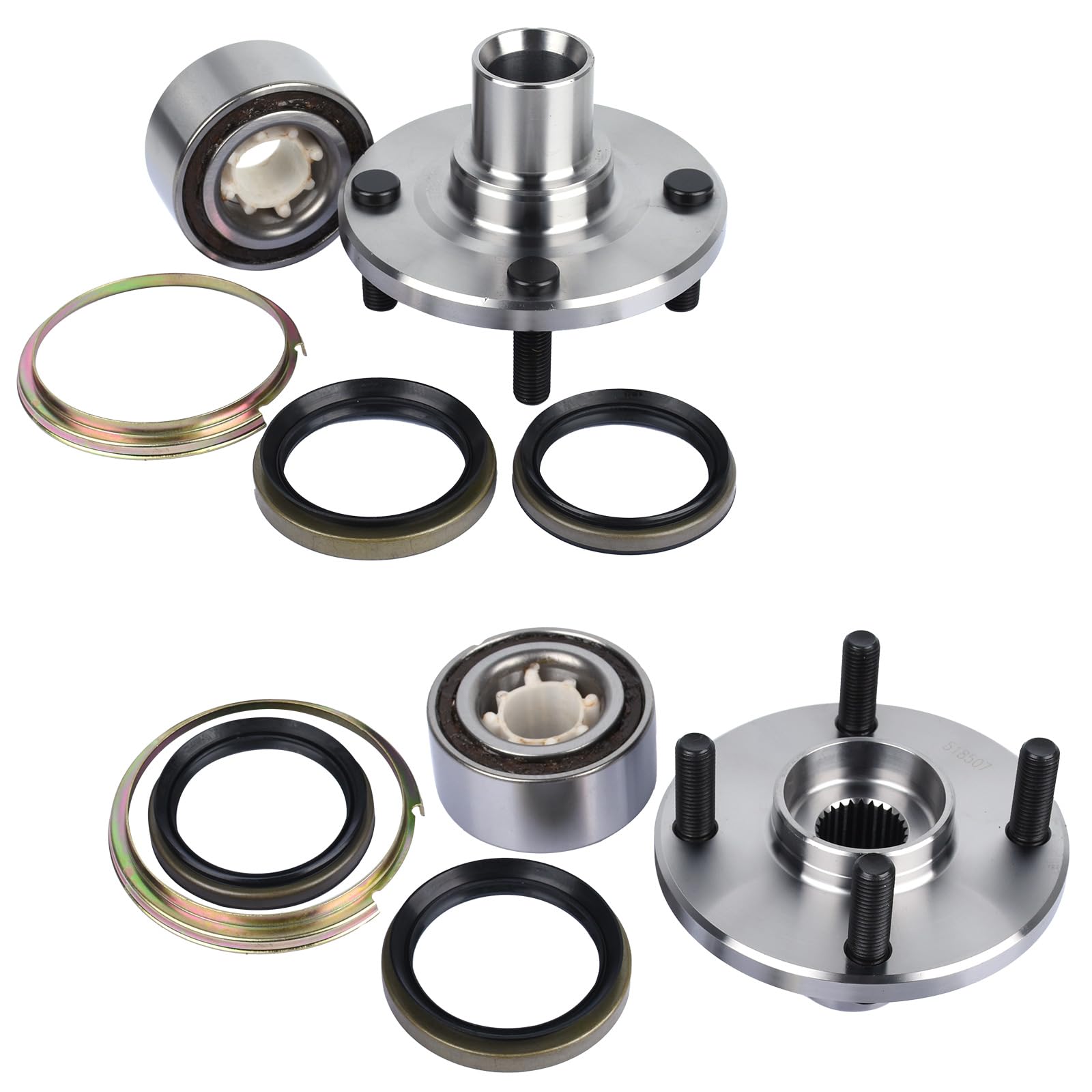 Photo 1 of KUSATEC 518507 2pcs Front Wheel Bearing and Hub Assembly Compatible with 1998-2002 Chevy Prizm,1993-1997 Geo Prizm,1994-2002 Toyota Corolla, 4 Lug Bolts without ABS