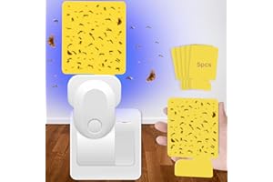 ENERJARY Flying Insect Trap Plug-in, Gnat Traps for House Indoor, Safe Non-Toxic Gnat Killer Fly Catcher UV Light Attractant Blue Bug Light Trap with Sticky Pad for Gnats, Moths, Flies 1Pack(White)