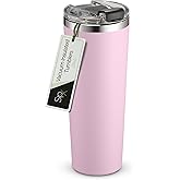 SIPX™ 22 oz Insulated Coffee Tumbler with Leakproof Lid – Stainless Steel, Vacuum Insulated – Keeps Drinks Hot or Cold for Hours – Cupholder Friendly Travel Mug – Pink