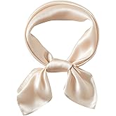 WUZININGLE 21"x21" Solid Color Silk Scarf-100% Mulberry Silk Neck Scarf-Light Thin Breathable Small Headscarfs