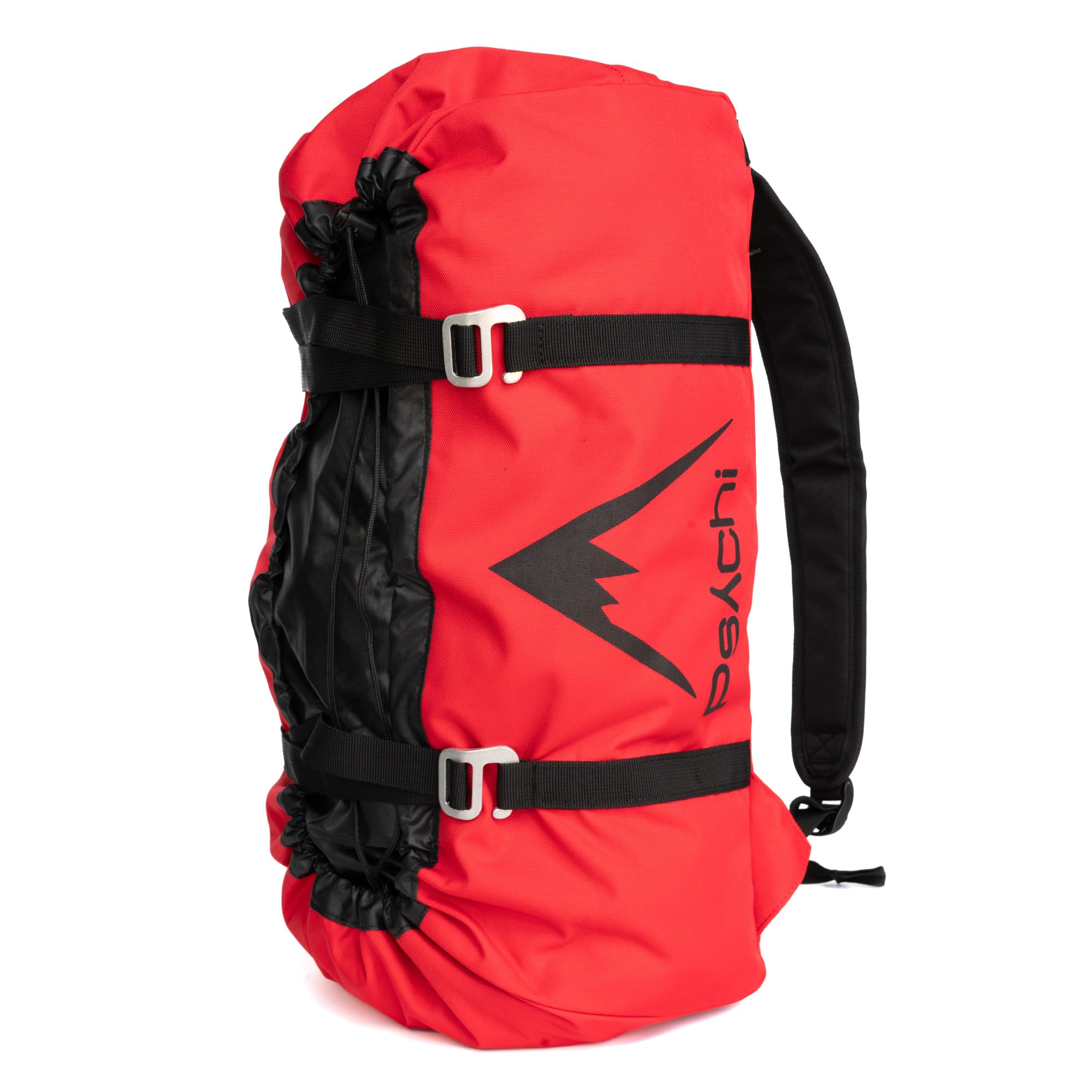 Psychi Climbing Rope Bag with Ground Sheet Buckles and Carry Straps (Red)