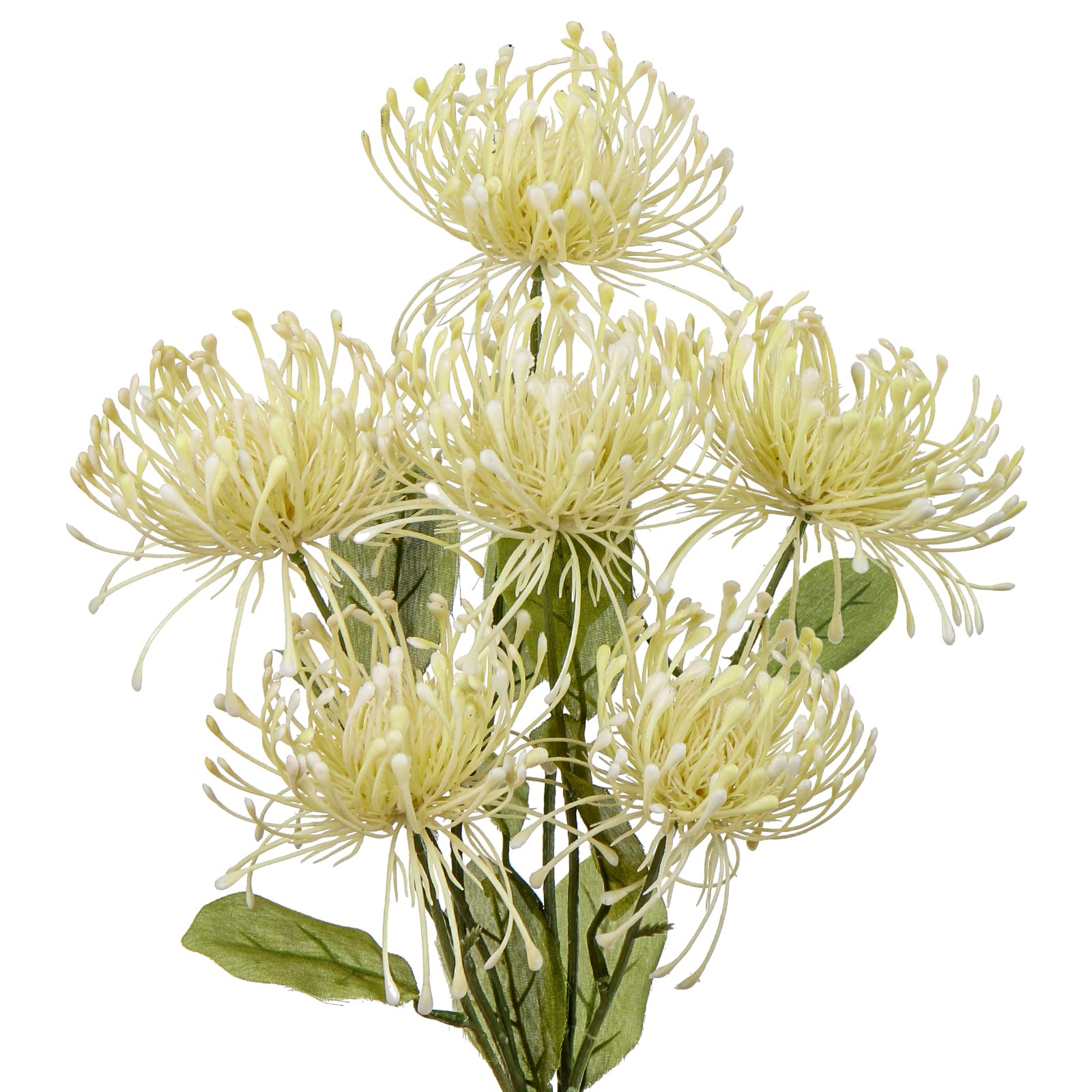 Oairse 4'' Large Artificial Chrysanthemum Flower 6 Flower Head with 84cm Long Stem White Fake Flowers Faux Spider Mums Flowers for Autumn Decor Wedding Flora Arrangement Bridal Bouquet — image 1