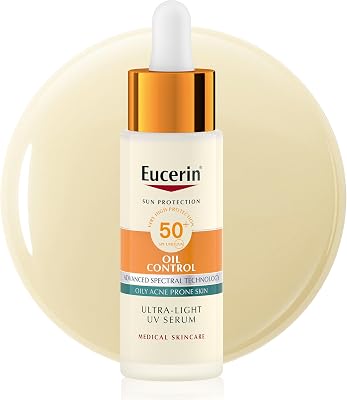 Sun Face Oil Control Sérum facial UV FPS50+ 30 ml - Protection solaire faciale 50 légère et matifiante - Sérum avec protection solaire 50+ et complexe anti-pollution - Invisible - Peau mixte
