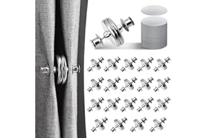 Curtain Magnets, Kaluofan 20Pairs Curtain Magnets Closure with 20Pairs Self-Adhesive Patch, Magnetic Curtain Clips Prevent Li