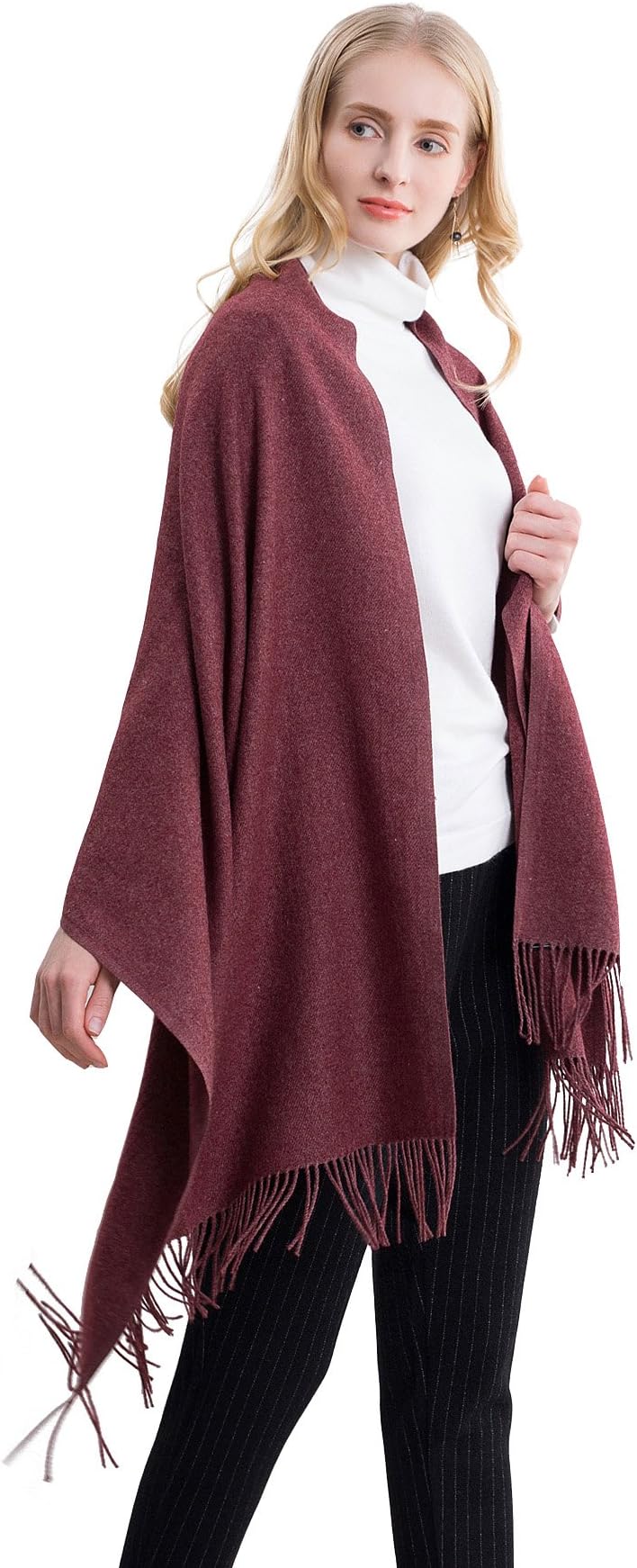 Women's Soft Pashmina Shawl Wrap Scarf in Solid Colors Long Winter Scarf