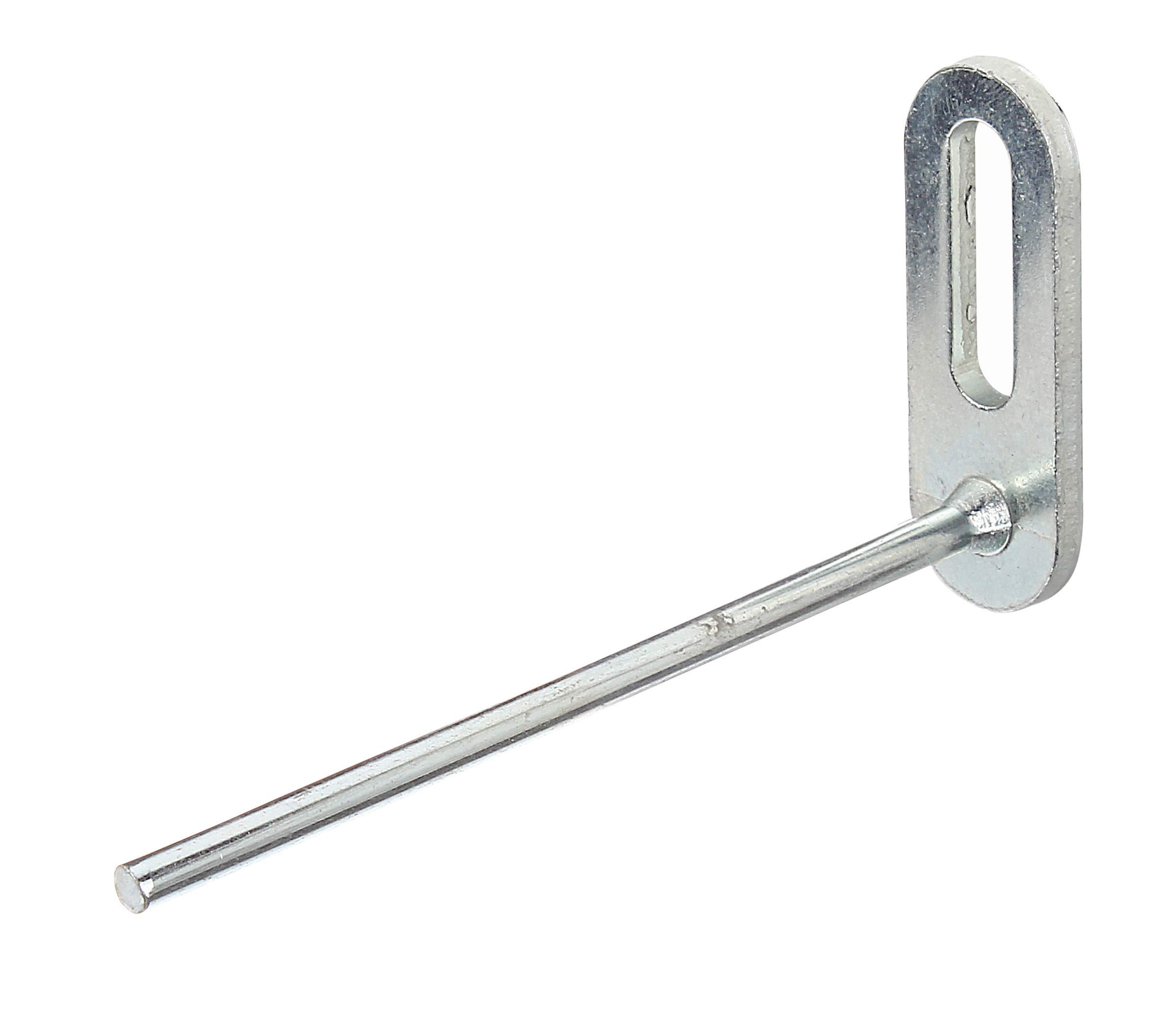 Alberts 805623 Perforated Plate Hook, Straight, Galvanised Blue Galvanised, Hook Depth 80 mm, Round Steel Diameter 4 mm