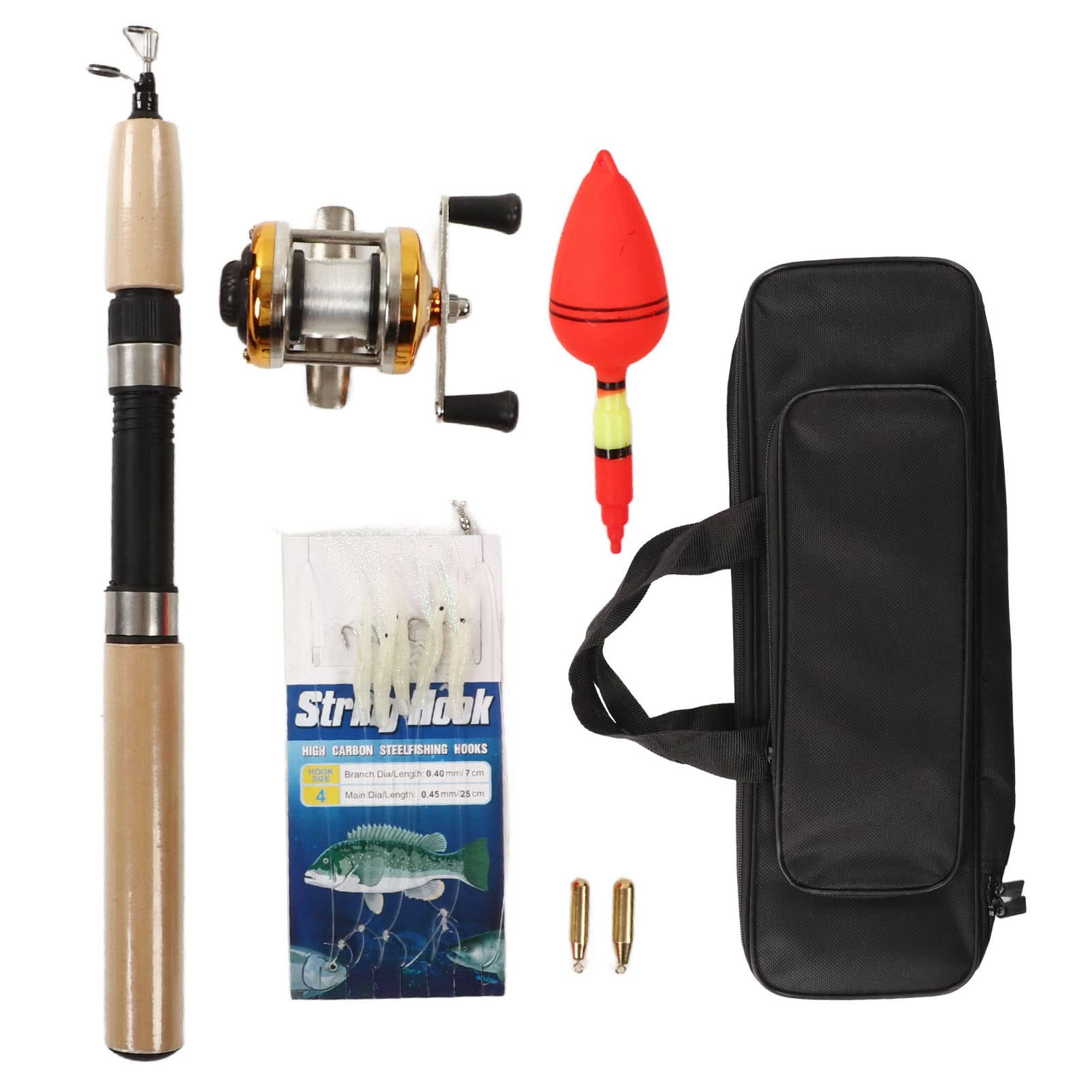 Topyond Fishing Rod and Reel Combo Set, Ice Fishing-Rod, Fishing Reel, Float, F ishing Rod Bag, Sinkers, Ultralight Portable Complete Ice Fishing Rod with Jigs for Outdoor Fishing Adult