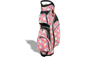 Womens Golf Bag - Taboo Fashions Lightweight Ladies Cart Bag, 14-Way, 7 Zippered Pockets, Rain Hood, Tee Holder, with Insulated Cooler Beverage Compartment