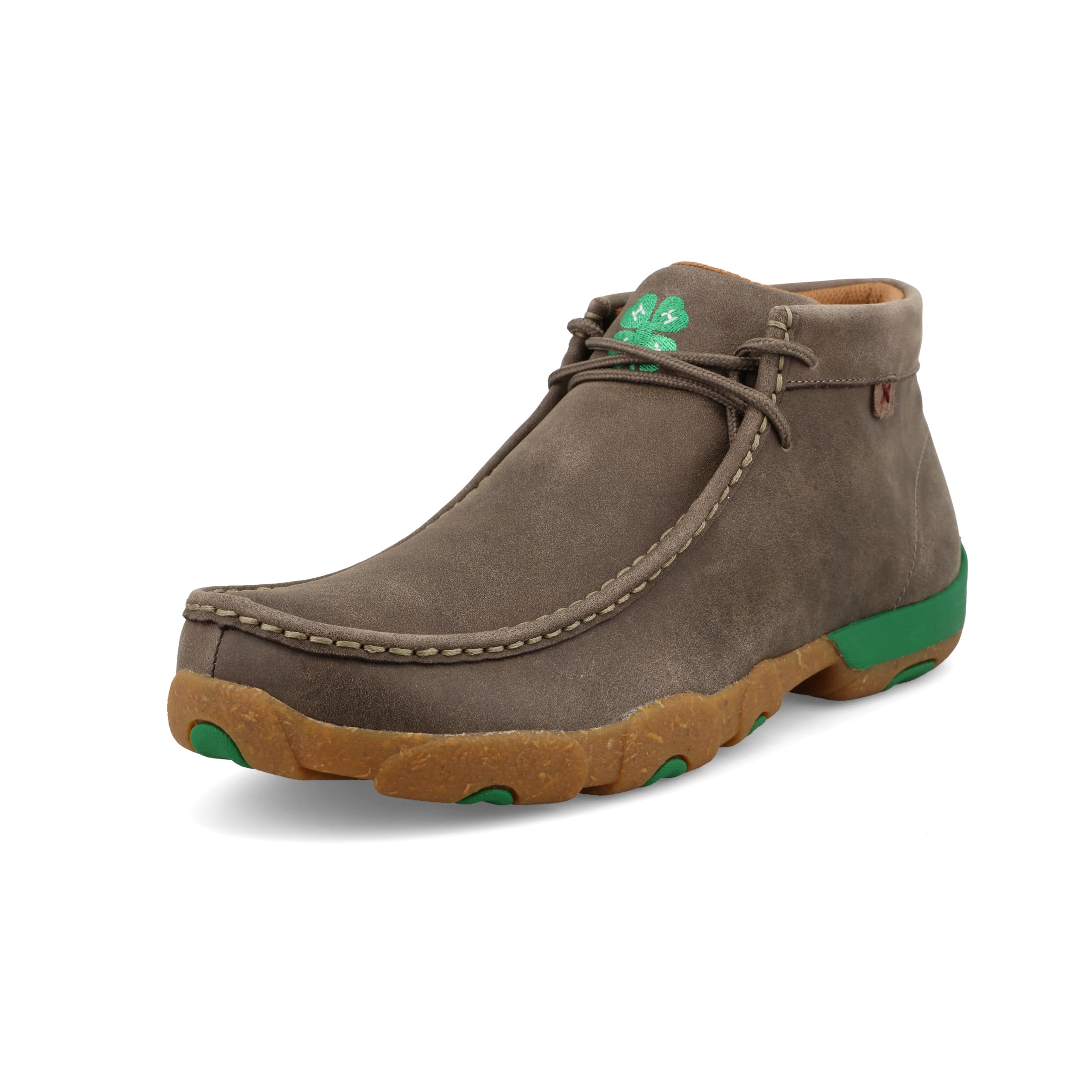 Twisted X Men's Chukka Driving Moc, Moc Toe, Deep Taupe & Kelly Green, 10.5 M Image