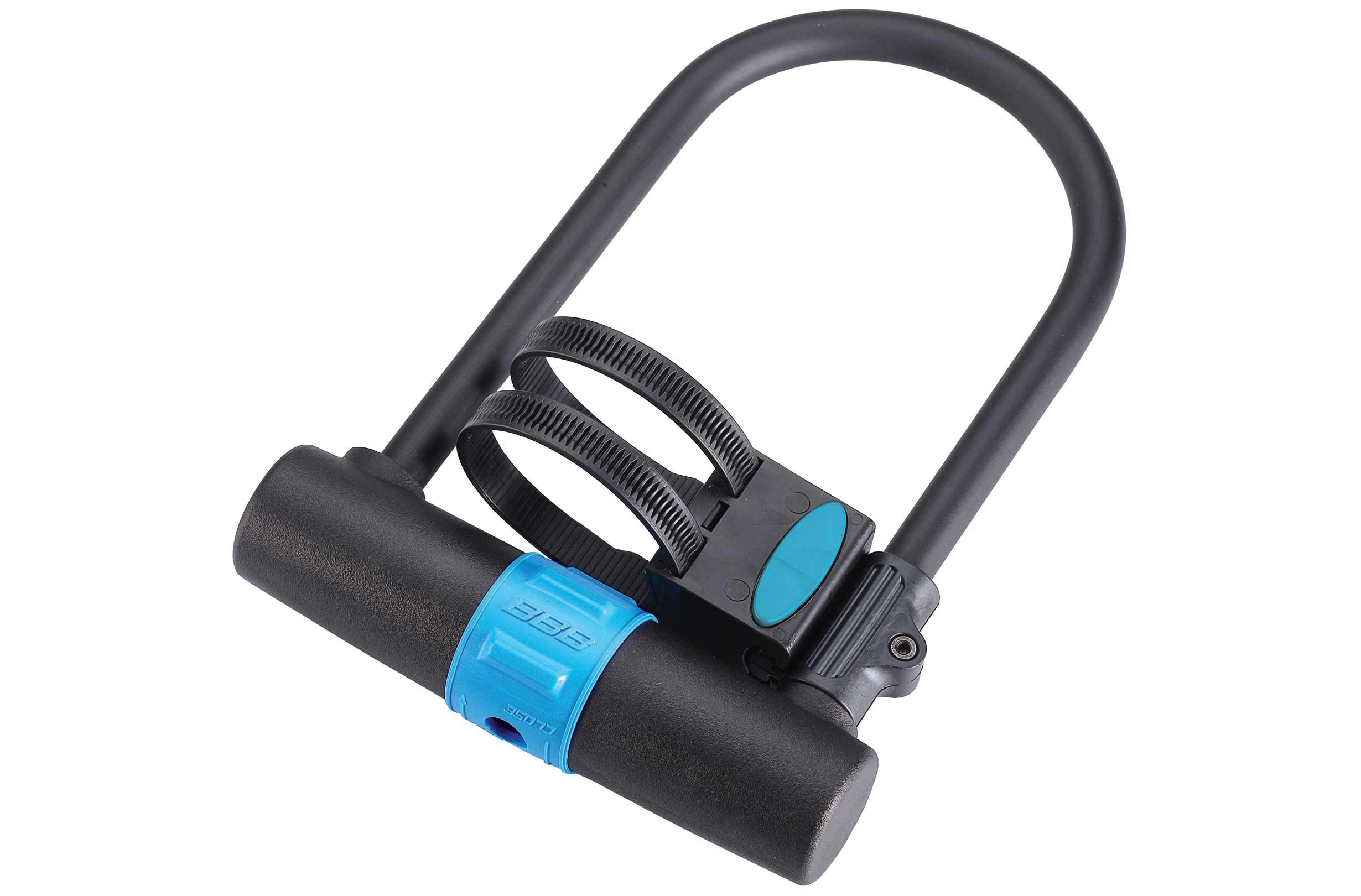 BBB Cycling Bicycle Lock with Key and Bracket Hardened Steel Chain Security Anti-Theft Urban Road Bike MTB U-Vault BBL-28, Black