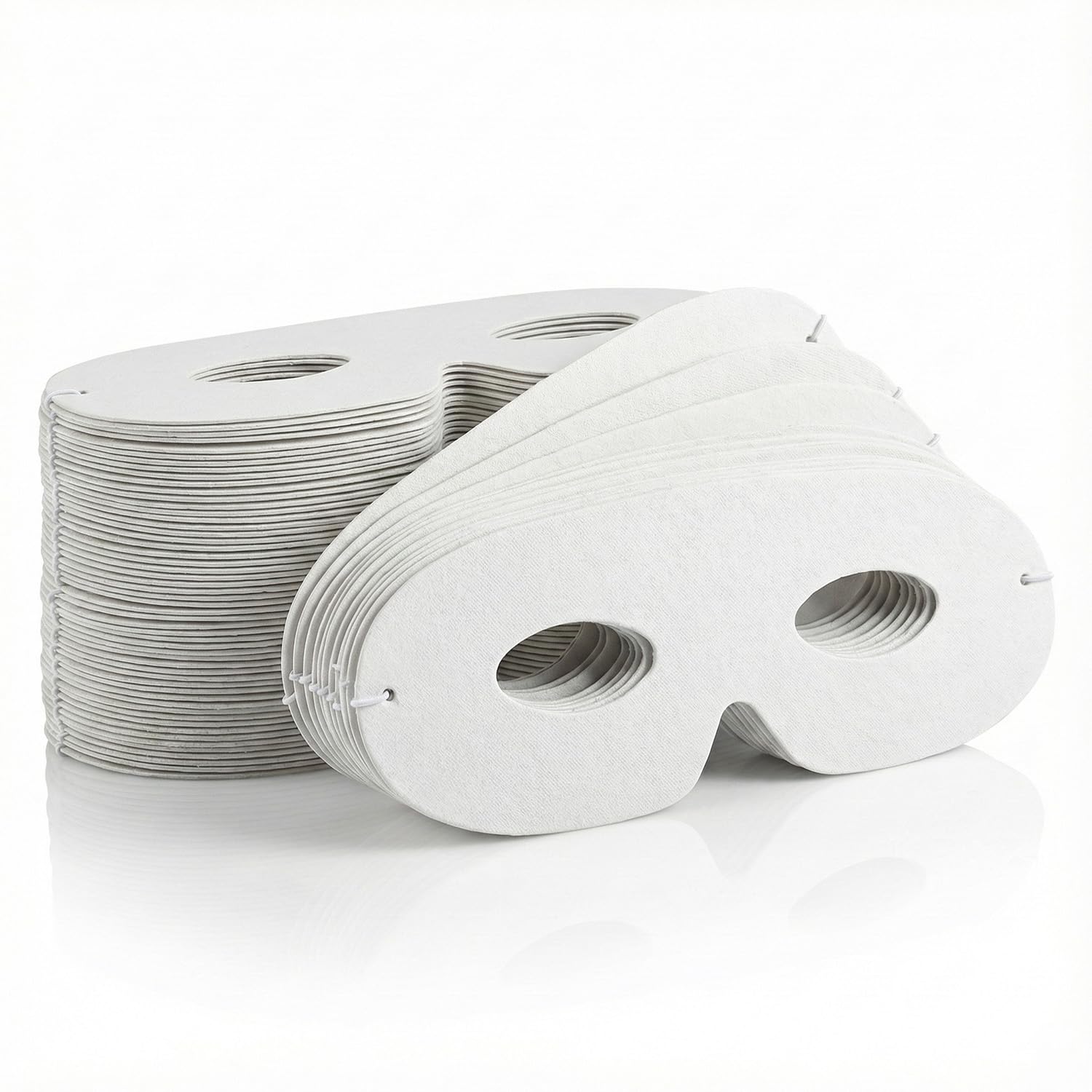 Hopzab 40Pcs Die Cut White Paper Masks - Blank DIY Half Face Masks for Kids, Paintable Craft Kit, Ideal for Parties, Halloween, Masquerade & Costume Events