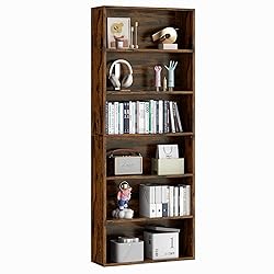 Vongrasig 6-Tier Open Bookcase and Bookshelf, Floor