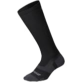 2XU Vectr Full Length Sock, Black/Titanium, L2