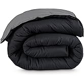 Bare Home Twin/Twin Extra Long Comforter - Reversible Colors - Goose Down Alternative - Ultra-Soft - Premium 1800 Series - All Season Warmth - Bedding Comforter (Twin/Twin XL, Black/Grey)