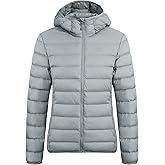 Pioneer Camp Women's Packable Down Puffer Jacket Ultralight Water Resistant Puffy Winter Coats with Hood Warm for Travel