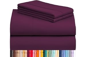 LuxClub 4 PC King Sheet Set, Breathable Luxury Bed Sheets, Deep Pockets Wrinkle Free Cooling Bed Sheets Machine Washable Hote