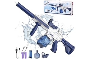 HUGEWAY Electric Water Gun,Squirt Gun Toy,Automatic Water Blaster Gun up to 35 FT Long Range,Outdoor Pool Beach Party Shooting Game Toy,Ideal Water Gun Toy Gifts for Kids & Adults (Sea Blue)