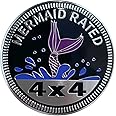 Mermaid Rated Metal Car Badge Stickers for Jeep Wrangle,Round Auto Car Emblem Sticker 3D,4 x 4 Jeep Decals,Metal Automotive Car Badge,Decorative Sticker for Motorcycle Vehicles Bumpers Trucks
