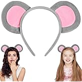 Chanaco Mouse Ears Headband Rat Ears Headband for Party Cute Mice Ears for Women Rat Costume Cosplay Animal Ears Headwear Decoration for Halloween Christmas