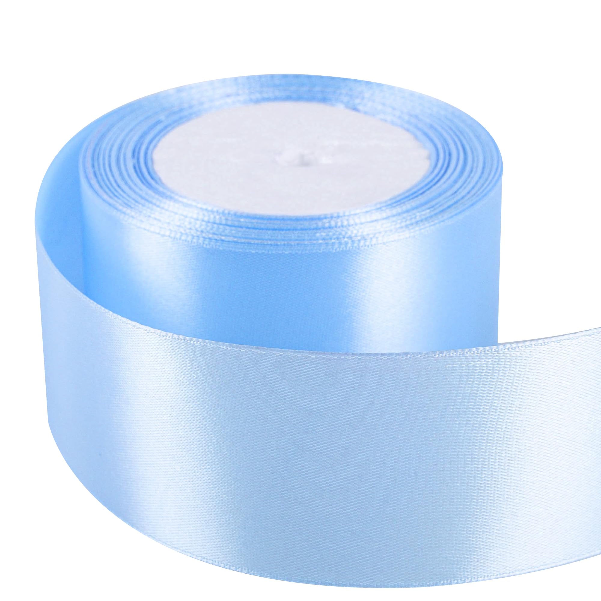 50mm Blue Ribbon for Gift Wrapping 22M, Blue Satin Ribbons Fabric 50mm Thick for Crafting Hair Bow Christmas Polyester Ribbon Cake Wedding Party Balloon Car Ribbons Decoration