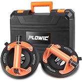 PLOWIC 2 Pack 8-Inch Heavy Duty Suction Cups for Glass Lifting | Vacuum Suction Cup Lifter with Pump Handle for Glass, Tile, Marble, Granite &amp; Smooth Appliances