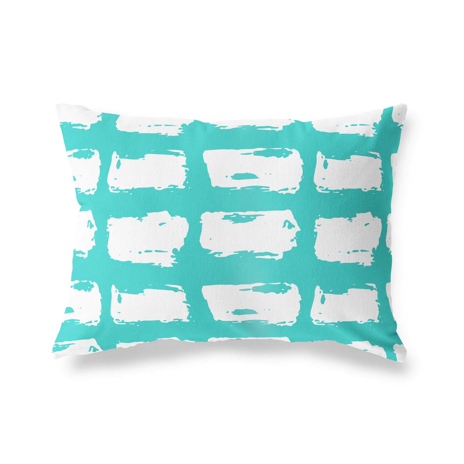 BonaMaison Decorative Cushion Cover, Turquoise-White Throw Pillow Covers, Home Decorative Pillowcases for Livingroom, Sofa, Bedroom, Size: 45X60 Cm - Designed and Manufactured in Turkey