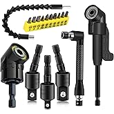 17Pcs Flexible Drill Bit Extension, Include 3Pcs Rotatable Socket Adapter 2Pcs Hex Shank 105&deg; Right Angle Drill Attachment 10 Short Screwdriver Bits 90&deg; Angled Bits and Bendable Extension