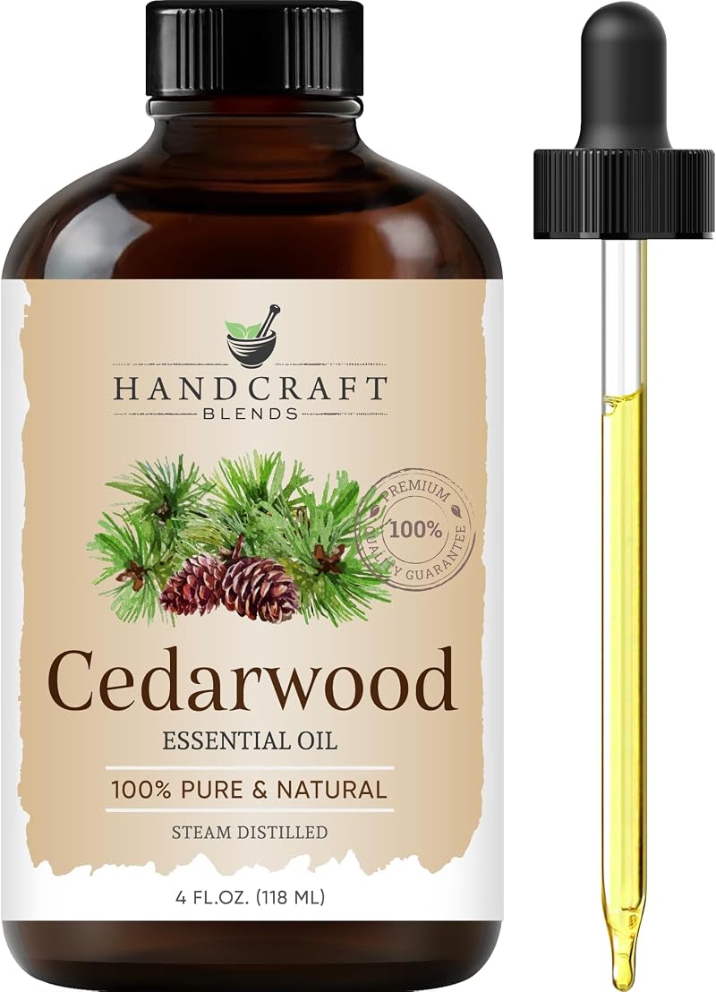 Handcraft Blends Cedarwood Essential Oil 118 ml Pure & Natural with Glass