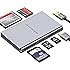 SD Card Reader, GIKERSY 5 in 1 USB 3.0 Memory Card Reader Adapter 5Gbps Read 5 Cards Simultaneously for SDXC, SDHC, SD, Micro SDXC, Micro SD, Micro SDHC, M2, MS, CF and UHS-I Card (Grey)