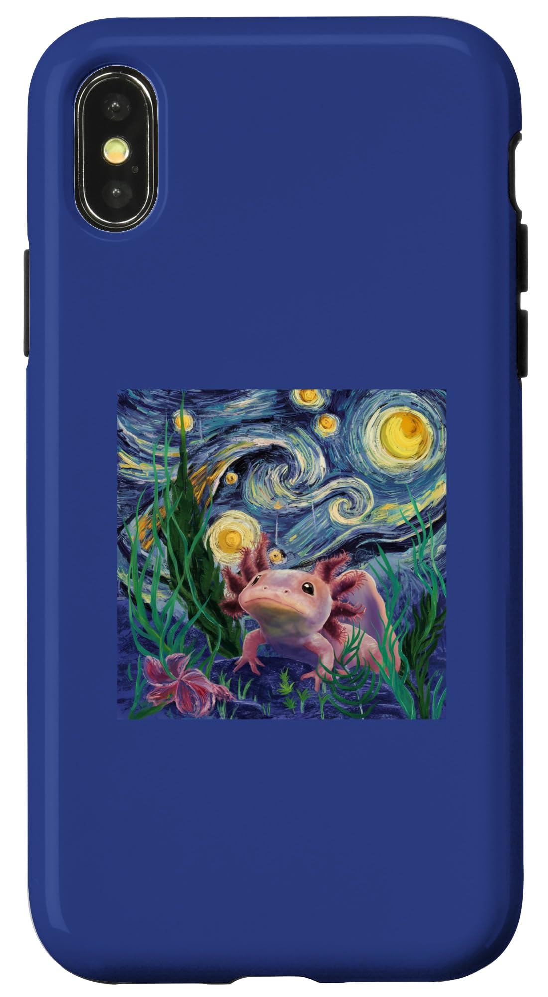 iPhone X/XS Starry Night Axolotl Van Gogh Painter Starry Night Painting Case