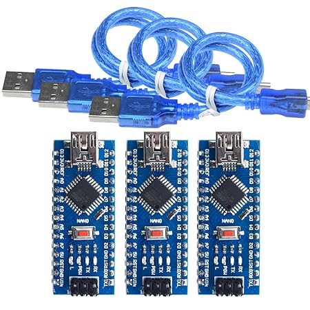 diymore Nano V3.0 ATmega328P Micro Controller CH340G Modul für Arduino NANO V3.0 16M 5V Mini USB mit USB-Kabel (3 Stück Welde