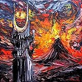 van Gogh Never Saw The Land Of Shadow Sauron Eye Art by Aja Mount Doom LOTR Tolkien choose size and type of paper