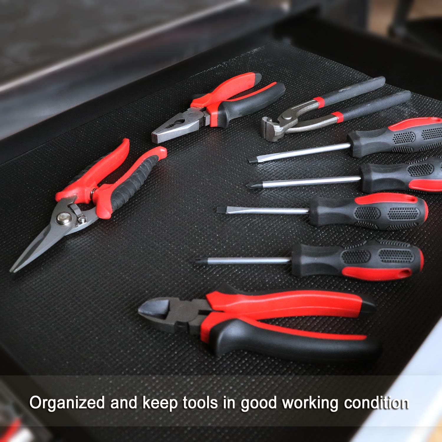 CASOMAN Professional Tool Box Liner and Drawer Liner,Easy Cut Non-Slip Foam Rubber Toolbox Drawer Liner Mat - Adjustable Thick Cabinet Liners,Black,16 inch (Wide) x 16 feet (Long): Home Improvement