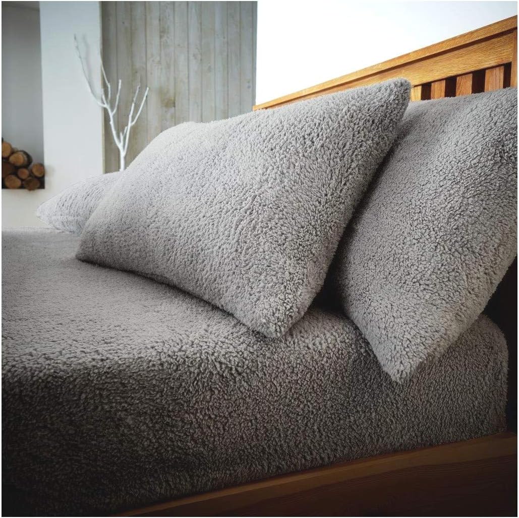 Hendem® Teddy Pair Pillowcases Warm Cosy Plush Modern Bedroom Fleece