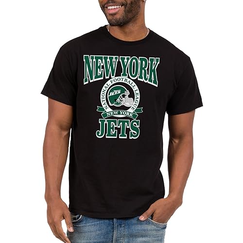 Junk Food Men's Standard NFL Prep-Officially Licensed Adult Short Sleeve Fan T-Shirt Women, Black