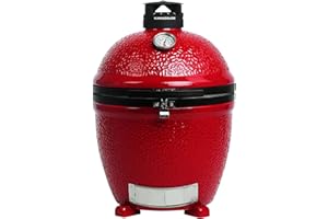 Kamado Joe Classic Joe Series II 18-inch Standalone Ceramic Charcoal Grill and Smoker with AirLift Hinge, Kontrol Tower Top Vent and 250 Cooking Square Inches in Red, Model KJ-23RHC
