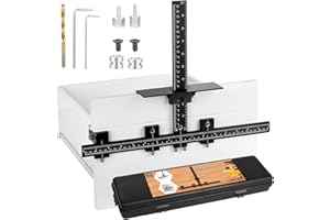 AIWONS Cabinet Hardware Jig Template - Adjustable Drawer Handle Knob Installation Tool - Woodworking Punch Locator Drill Hole Guide Jigs for Mounting Door Pull - Cabinet Handle Jig of Aluminum Alloy