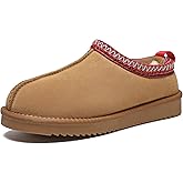 Meik Mangni Women's Slippers Genuine Suede Platform Mini Boots Mens Faux Fur Warm Lining Winter Mules Cozy Warm House Shoes Indoor and Outdoor